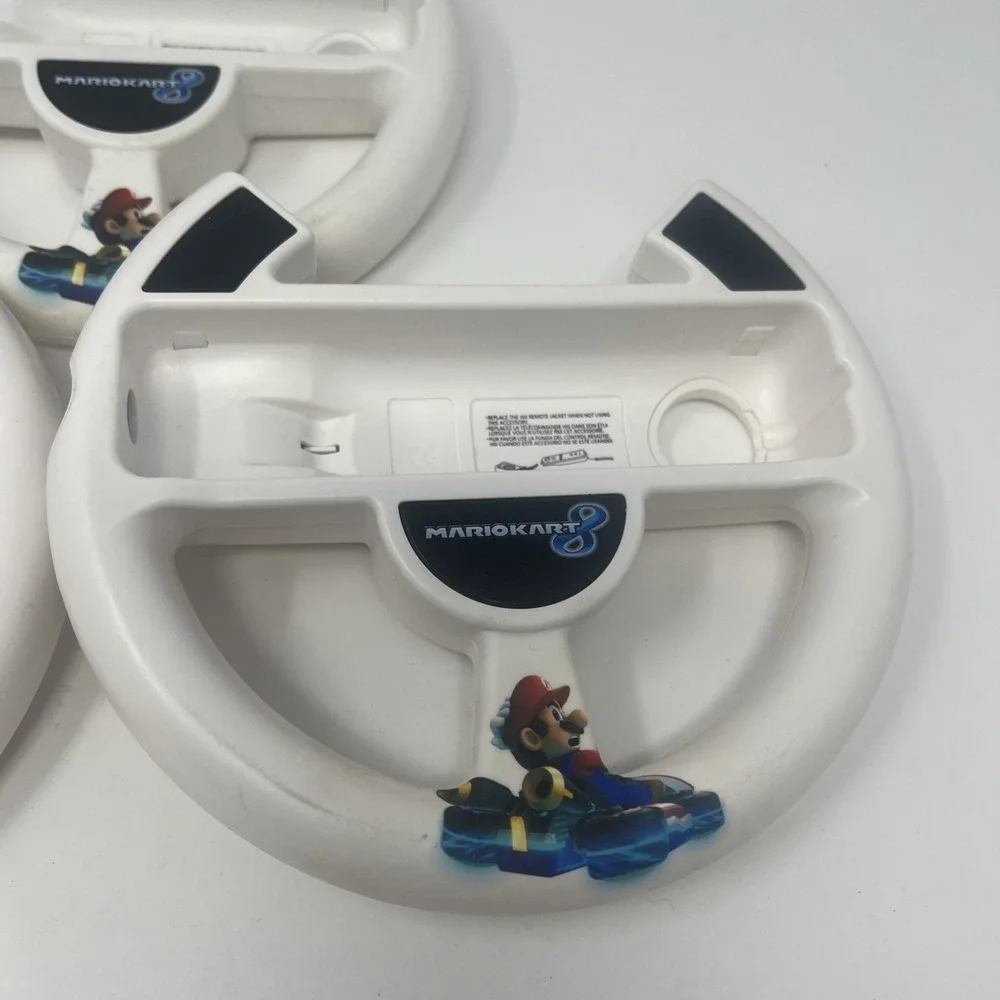 3X Mario Kart 8 Edition Racing Wheel For Wii and Wii U White Oem Remote Wheels